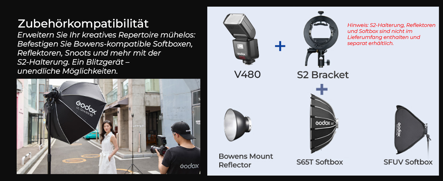 Спалах GODOX Blitz V480C з сенсорним екраном, GN50, TTL, HSS 1/8000s, сумісний з Canon R6 Mark II R10 R7 R100 EOS-R R5 Mark II R6 RP R8 M50 600D 90D 700D 750D