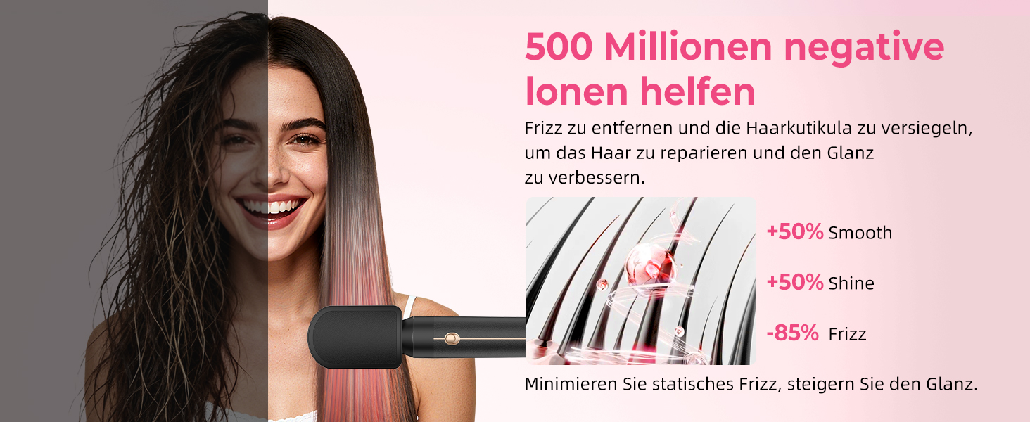 Atopskins 7-в-1 Airstyler: професійний набір для укладки волосся, 110000 об/хв, 1400 Вт. Фен-щітка, локон, випрямляч, іонізація. Для об'єму, сушіння та укладки. Чорний та золотий колір.