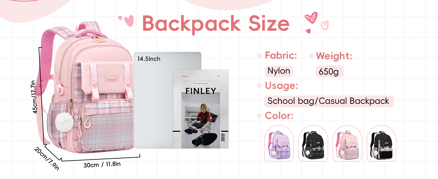 Шкільний рюкзак для дівчаток 1-5 клас, 2025. Ергономічний рюкзак для дітей з нагрудним ременем, водонепроникний, 27L, чорний. Kawaii дизайн.