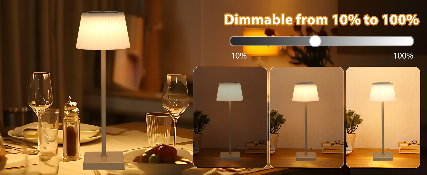 Світлодіодна настільна лампа Aigostar акумуляторна бездротова, димується сенсорним дотиком, 3 режими світла, водонепроникна IP54 для дому та саду (Світло-коричнева)