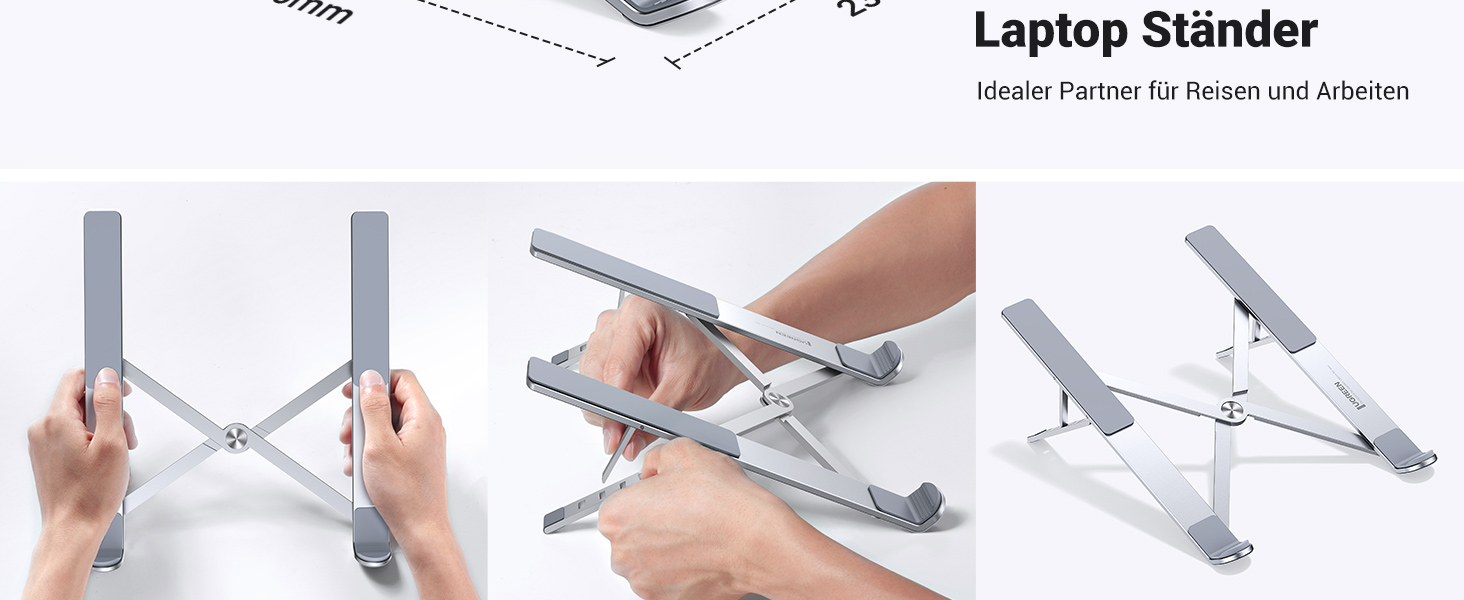 Підставка для ноутбука UGREEN з регулюванням висоти, алюміній, 5 рівнів, вентиляція, ергономічна, до 17.3 дюймів, сумісна з MacBook, Asus, Acer, HP, Dell