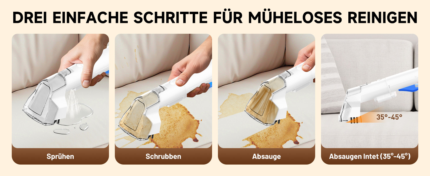 Апарат для чищення м'яких меблів та килимів | Миючий пилосос 18kPa | Для дому, авто та тварин