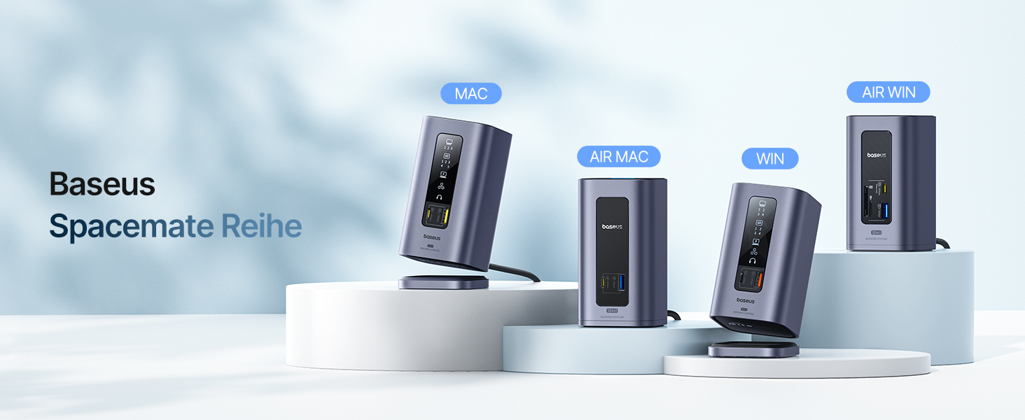 Базаус Док-станція USB-C 12-в-1, сумісна з Dell/HP/Lenovo/Asus/Acer/Mac, 2 монітори 4K HDMI, 10Gbps USB-C/A, 100W PD, Gigabit Ethernet