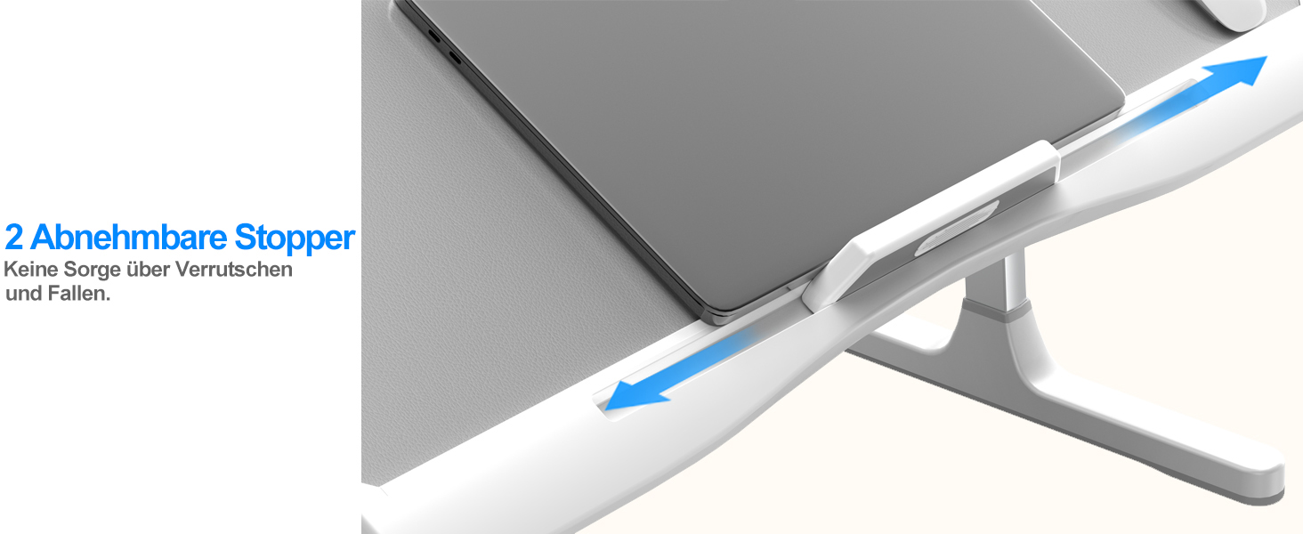 Столик для ноутбука Potuopy з регулюванням висоти та кута нахилу, великий (60*40 см), сірий