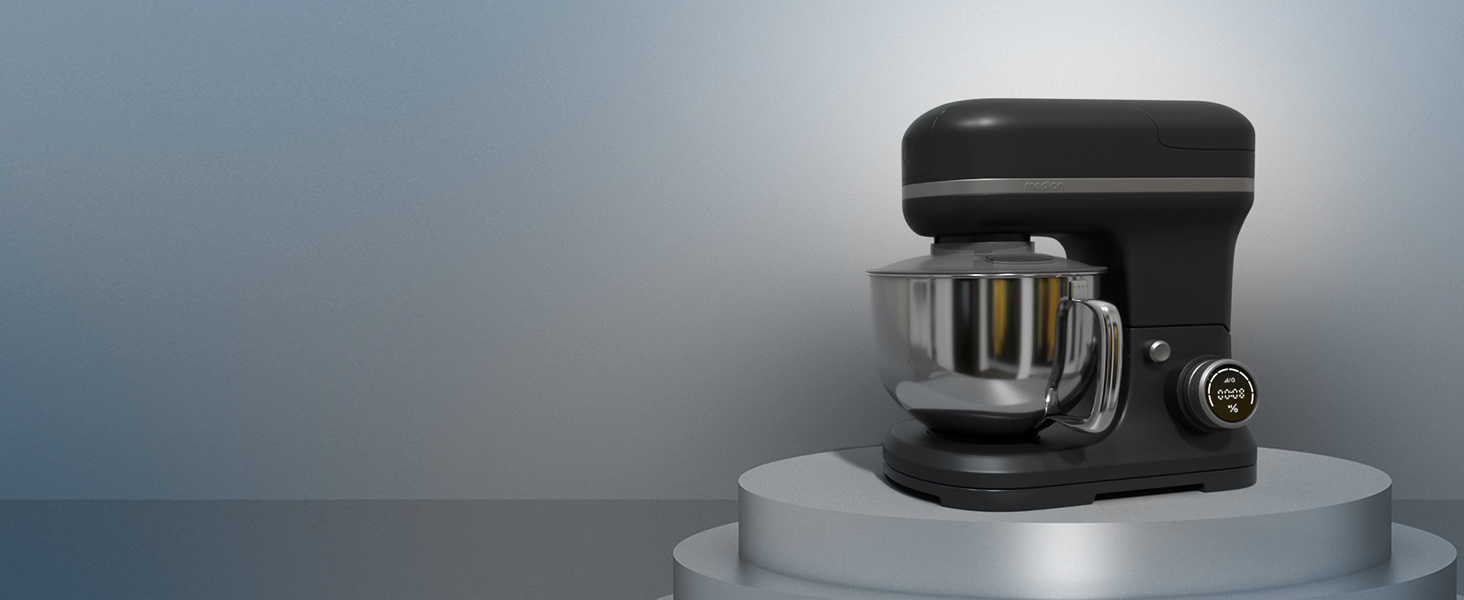 Кухонна машина MEDION MD18430: Міксер, м'ясоподрібнювач, 3 в 1, 5 л чаша з нержавіючої сталі, 1200 Вт, натерти, нарізати, цифровий дисплей, 18430