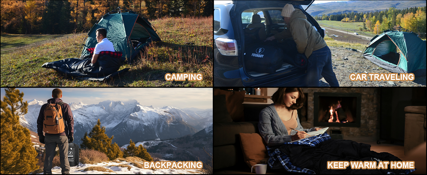 Спальний мішок фланелевий теплий 3-4 сезони XXL з бавовняним підкладкою для дорослих Outdoor для риболовлі, кемпінгу, походів, легкий для дому та вулиці, блакитний, 2lbs наповнювач