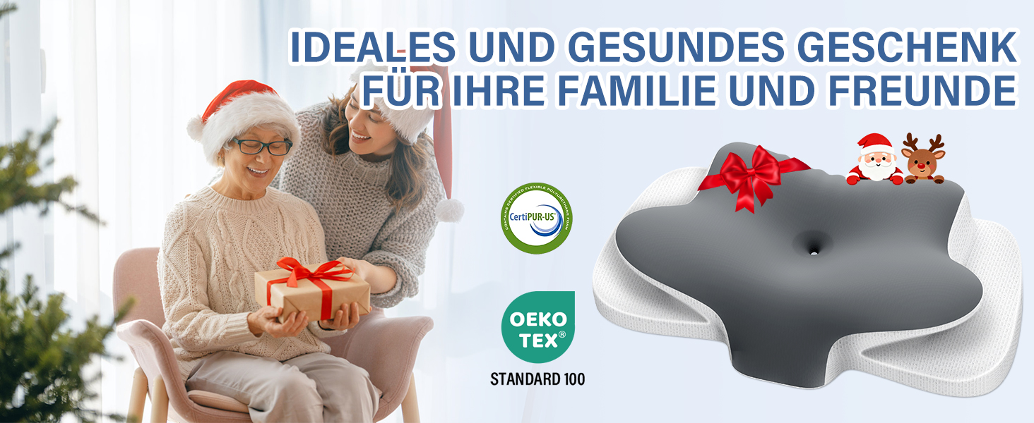 Подушка для шиї Ehomfory з ефектом пам'яті, дихаюча, ергономічна, сіра. Підходить для сну на боці, спині та животі.