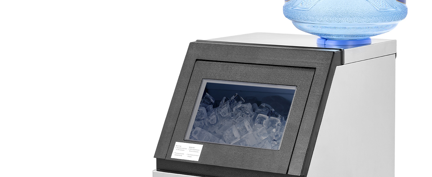 Льодогенератор Wilprep з автоочищенням, 22 кг/24 год, нержавіюча сталь, LCD-дисплей - для дому, офісу, ресторану, бару