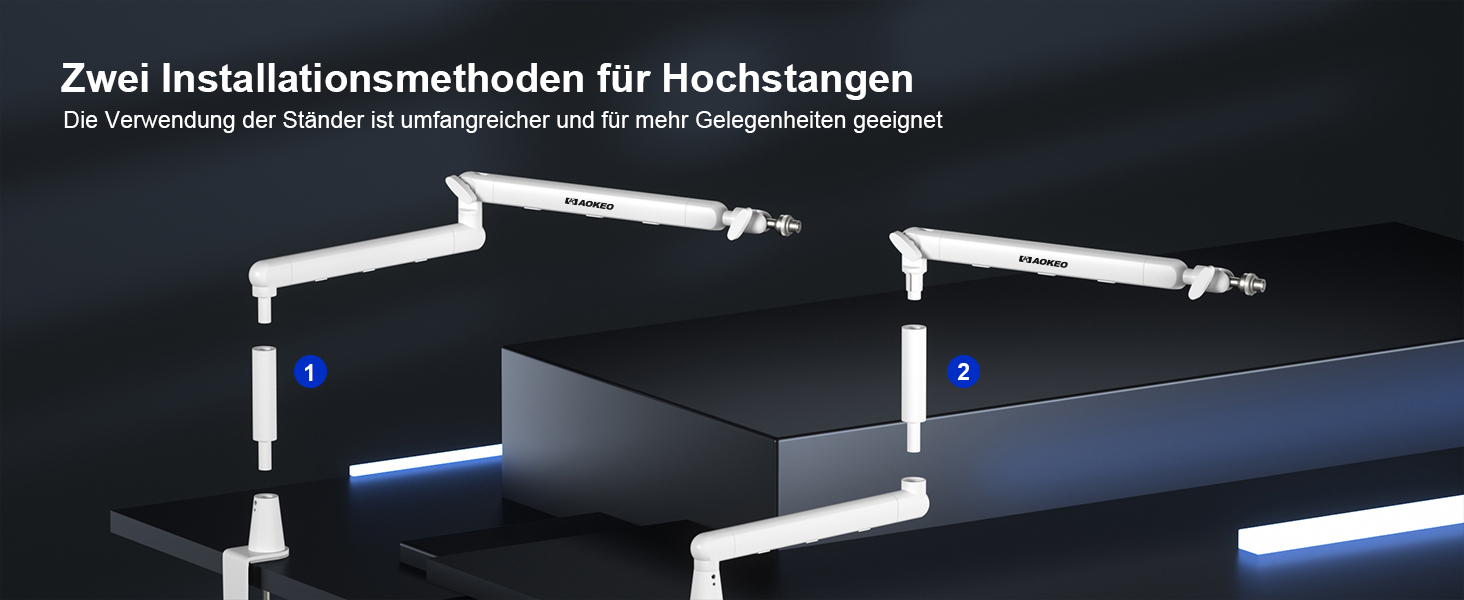 Кріплення для мікрофону Aokeo AK-55 – низькопрофільний тримач для HyperX, Elgato, Shure, Blue Yeti та інших мікрофонів