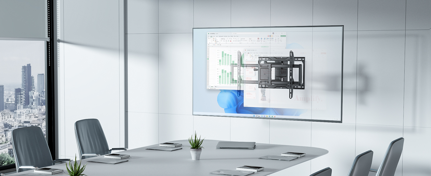 Кріплення для телевізора monTEK Full Motion з регулюванням, 37-84 дюйми, до 50 кг, VESA 600x400 мм, для дерев'яних підставок