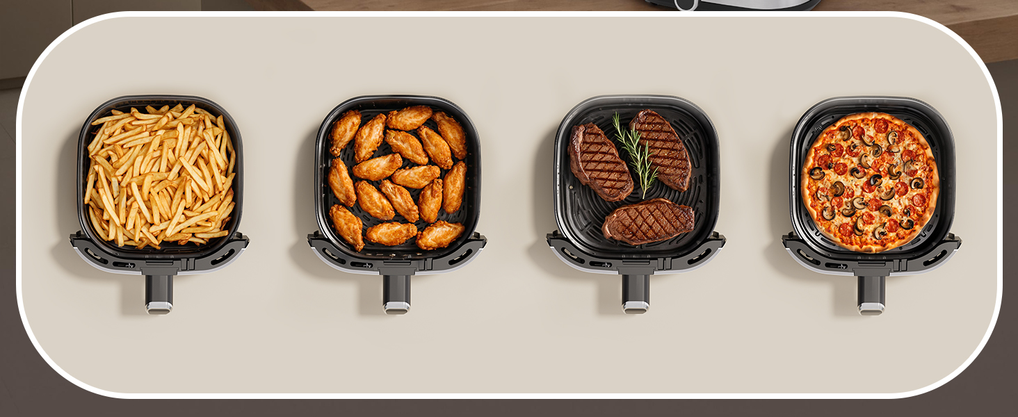 Фритюрниця повітряна HEINRICHS 9 літрів XXL, 10-в-1, LED-дисплей, 1800W, для здорового харчування