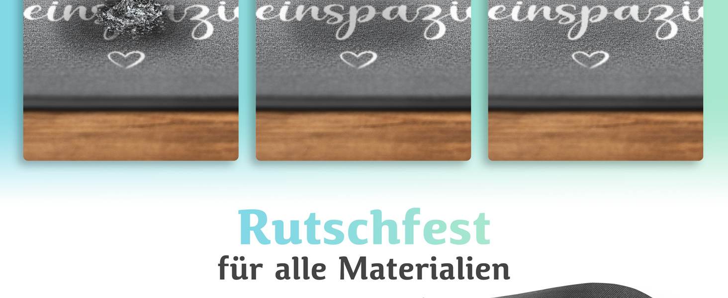 Килимок для дому Hereinspaziert 40x60 см: мийний, для порогу, з написом та серцем