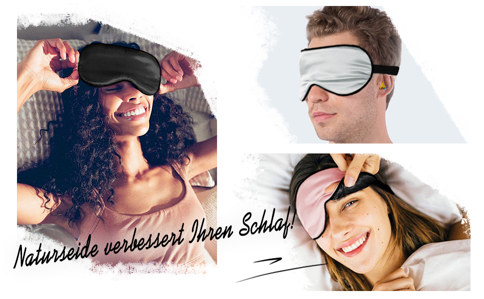 Набір 2 шт. Шовкові маски для сну OLESILK з регулюванням, 100% шовк тутового дерева, для жінок та чоловіків, унісекс, для дому та подорожей, чорний + чорний