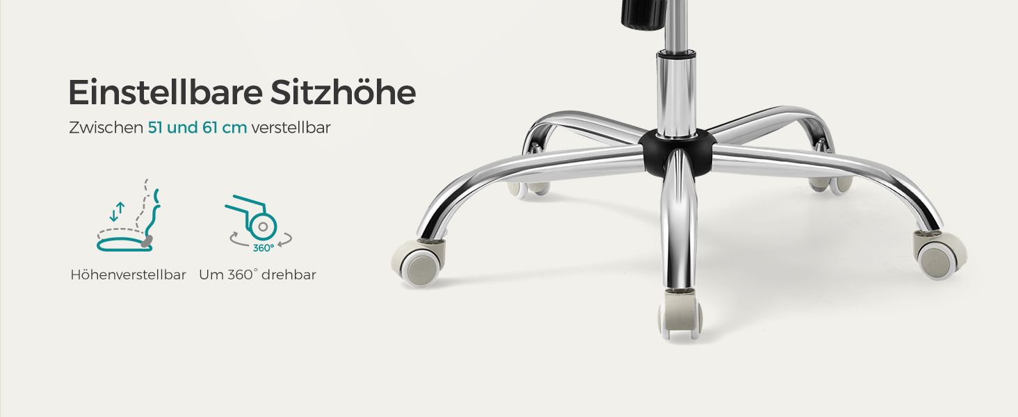 Крісло офісне SONGMICS Chef, обертове, для комп'ютера, регулювання висоти сидіння, чорне (кремово-біло-камелеонове)