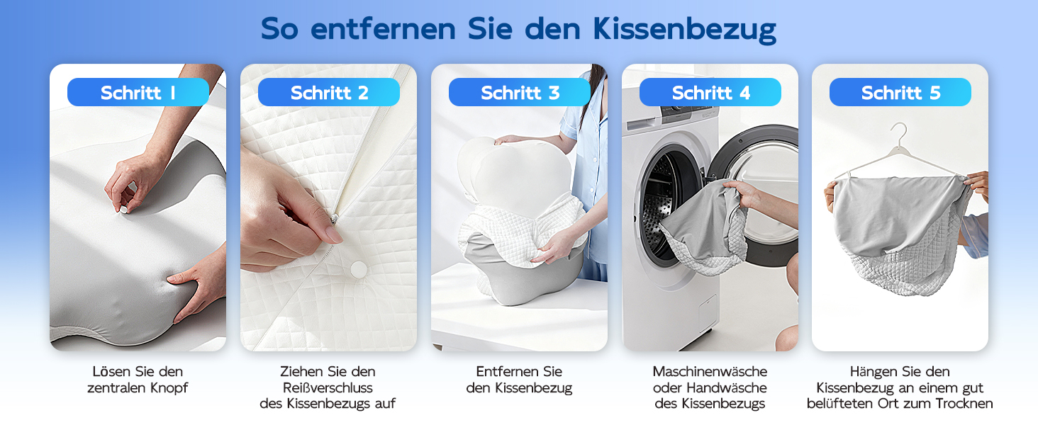 Подушка Ecliptron з піною з пам'яті: ергономічна подушка для шиї, дихаюча, знімний чохол, для тих, хто спить на боці, спині та животі (сіра)