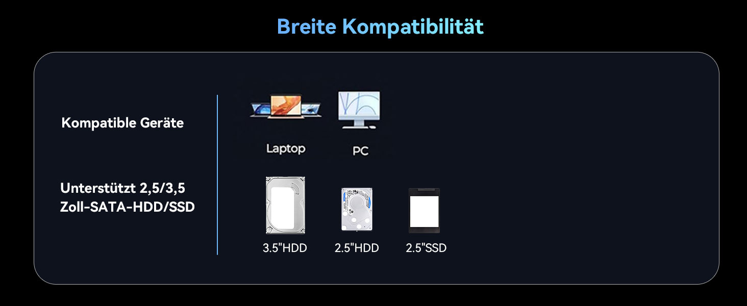 Корпус для жорстких дисків на 4 відсіки з вентилятором для 2.5/3.5' SATA HDD/SSD з USB A/C 3.0 та eSATA кабелем, підтримка Hot-Swapping, 80TB, DAS (без RAID/NAS)