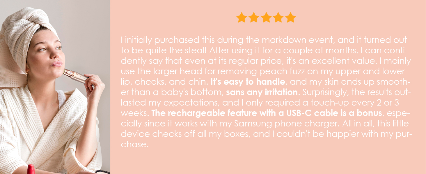 Тріммер для обличчя та брів 2-в-1 VG VOGCREST з LED-підсвічуванням (Рожеве золото)