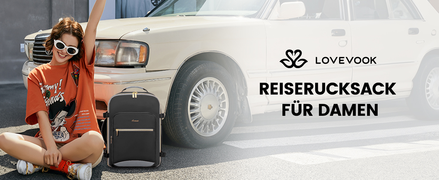 LOVEVOOK Рюкзак для ручної поклажі, 40L, для подорожей, ділових поїздок, вихідних, для ноутбука 17