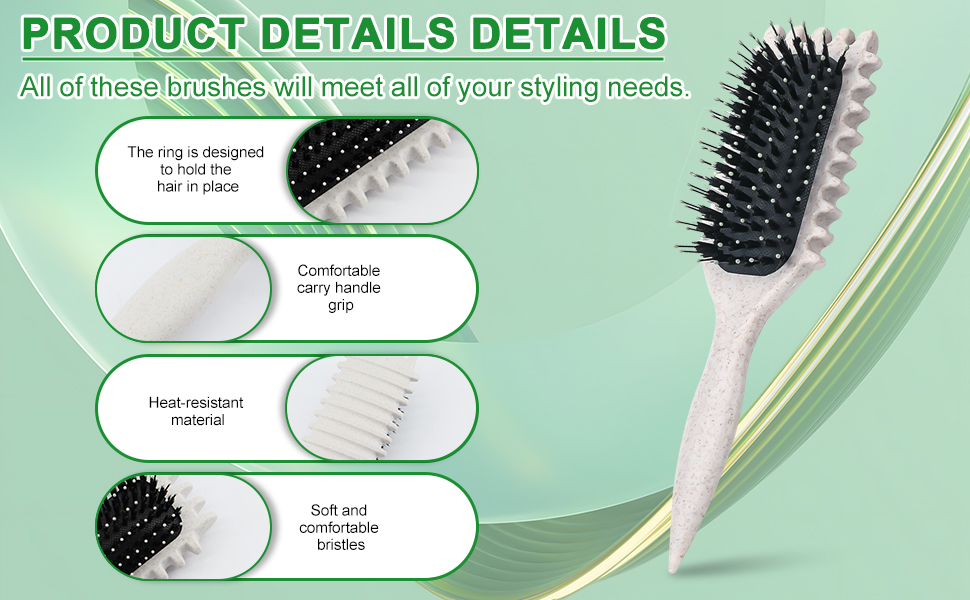 Щітка для кучерявого волосся Lockenbürste: формування локонів та об'ємне укладання (світло-бежева)