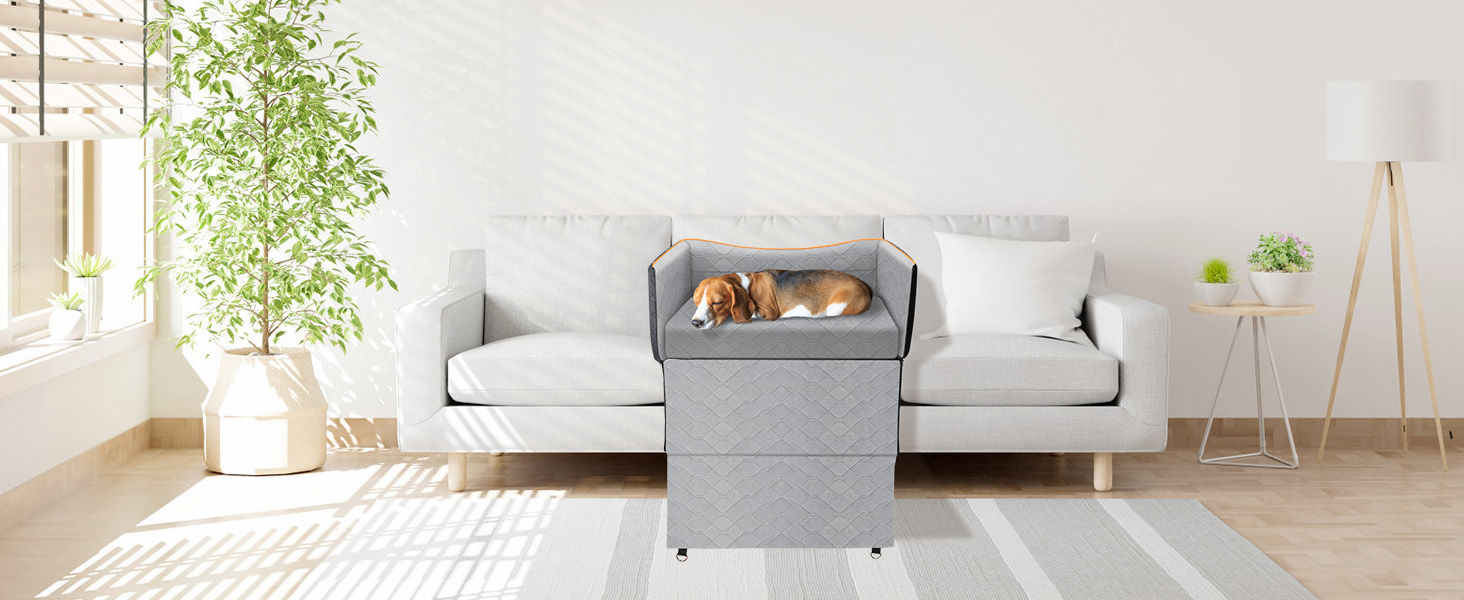 Автокрісло для собак середніх порід (до 23 кг) або 2 маленьких собак, знімний дизайн, м'яке крісло, страхувальний поводок, чорний/сірий, розмір M