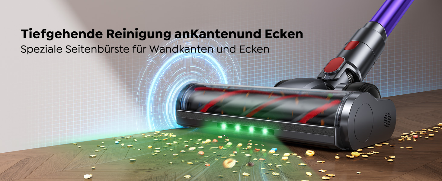 SMOTURE Бездротовий акумуляторний пилосос 50 000 Па, 65 хв роботи, міні-турбонасадка, самостійна парковка, антизаплутана щітка, док-станція на стіні, для шерсті тварин/килимів/твердих поверхонь/автомобіля, модель: VAC02, темно-фіолетовий