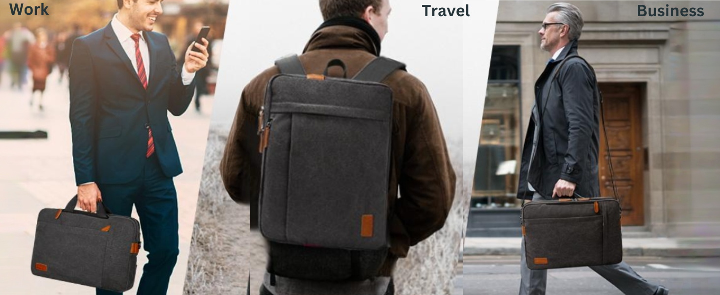 ESTARER Convertible Backpack Laptop Bag Shoulder Bag Messenger Bag 17/17.3 inch Multifunctional Bag for Business/School/Travel