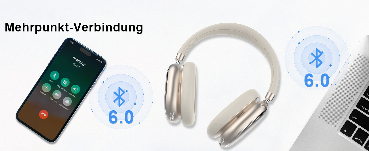 Навушники бездротові Bluetooth 6.0 NC95 з активним шумозаглушенням, поворотним регулятором, 120+ годин роботи, EQ налаштування через додаток, для подорожей та спорту (Зоряне світло)