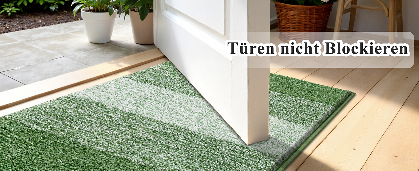 Килимок для дому та ванної кімнати SHACOS, 80 x 120 см, зелений. Антиковзка, швидковисихаюча, для входу та ванної кімнати