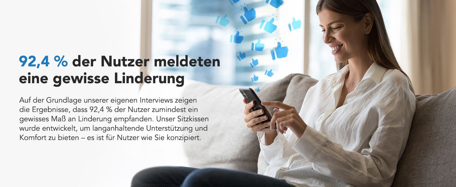 Подушка для офісного крісла HUANUO: велике сидіння з піною з пам'яті. Зняття напруги з попереку та куприка. Підходить для офісних крісел, автомобільних сидінь та крісел-колісних. Ідеально для тривалого сидіння. Не слизька.