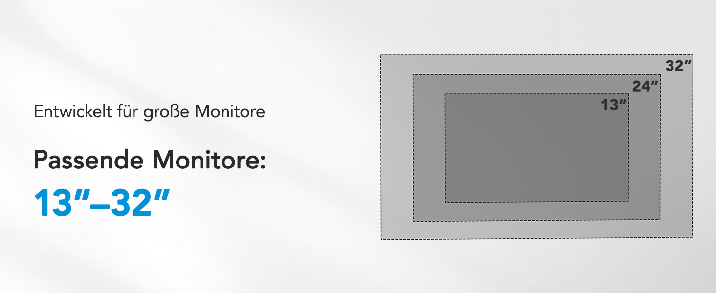 Кріплення для монітора HUANUO - 2 монітори, 13-32 дюйми, для геймінгу, регулювання висоти, настінна, VESA 75/100mm