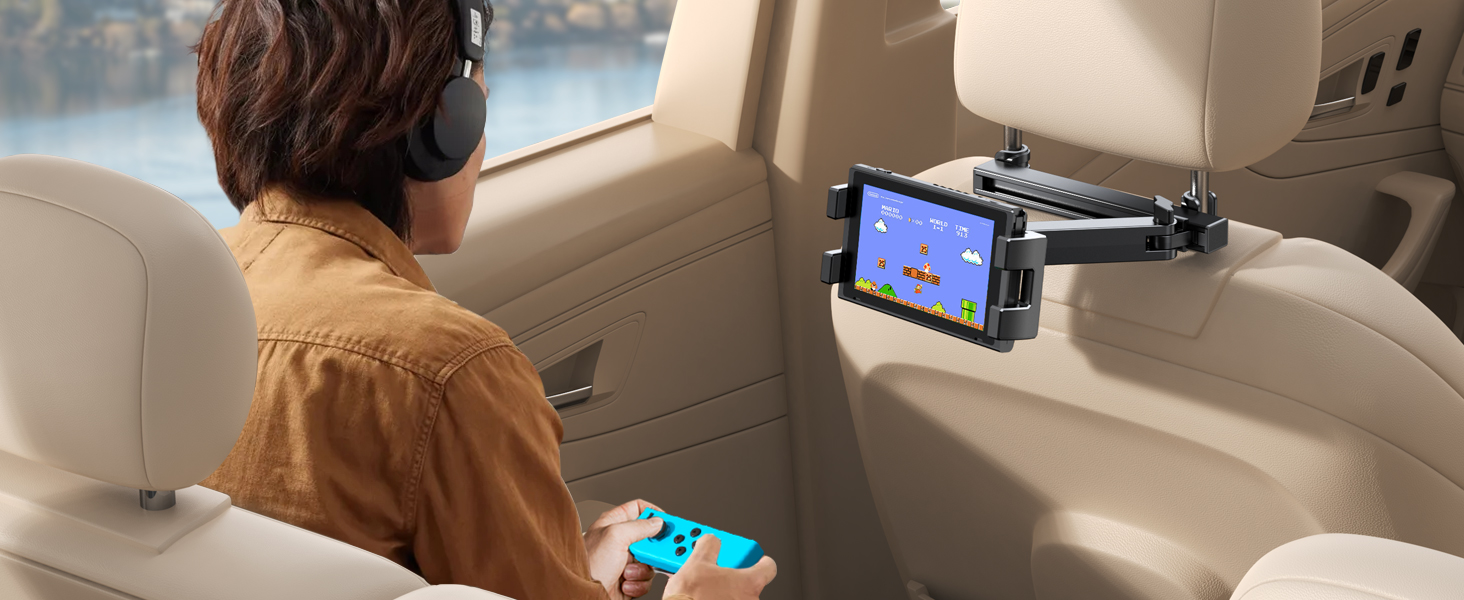 Тримач для планшета в авто, висувний кріплення, поворот на 360° - сумісний з iPad, iPhone, Galaxy Tab та іншими пристроями 4.7-12.9 дюймів