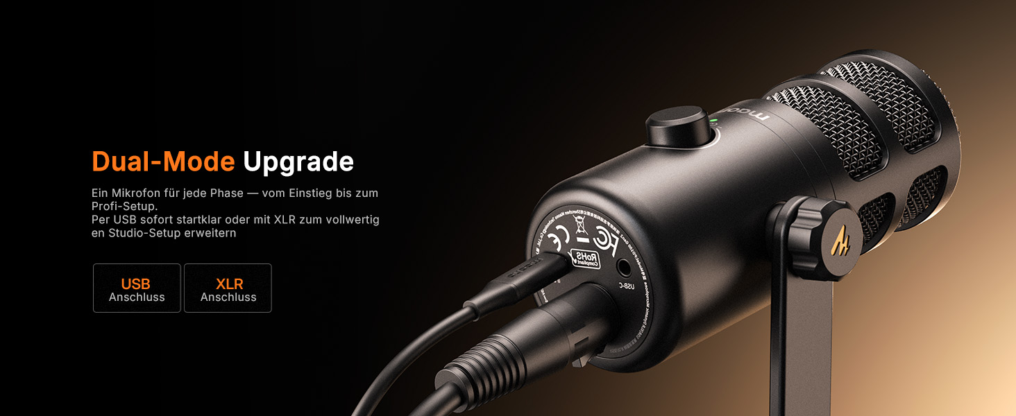 Динамічний мікрофон MAONO PD100 Gen2S USB/XLR для стрімінгу та подкастів, 192кГц/24біт, з пантографом (мікрофонною стійкою), кнопкою Mute та моніторингом