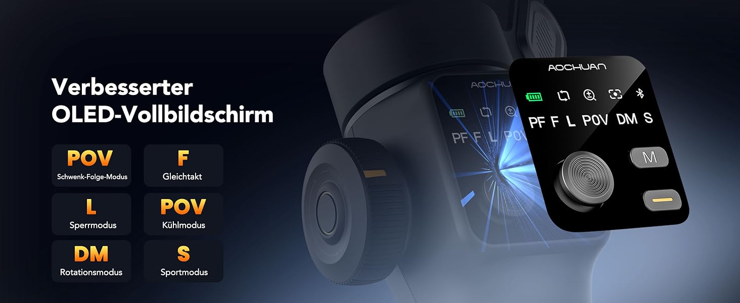 Стабілізатор для телефону Smart V8 Black з 3-осьовою стабілізацією та 7.8-дюймовою штангою, AI-трекінг, OLED-дисплей, кнопка зйомки