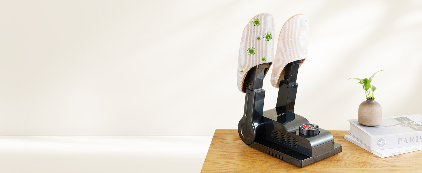 FORLIM Shoe Dryer Adjustable Temperature, with 24-Hour Delay Timer, Portable Glove Dryer and Boot Warmer, Automatic Shut-Off Timer, Foldable Design