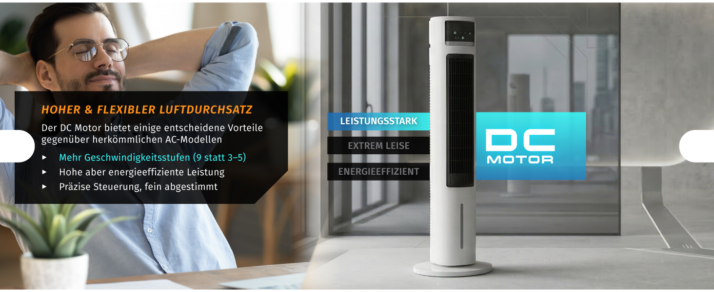 Вентилятор з водяним охолодженням Brandson ECO Design: тихий, 9 швидкостей, таймер, осциляція, іонізація, з пультом, білий