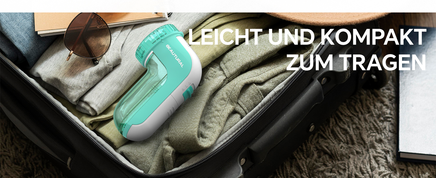 Електричний видальник пуху BEAUTURAL з 3 рівнями висоти та 2 швидкостями для різних тканин (Tiffany, від батарейки)