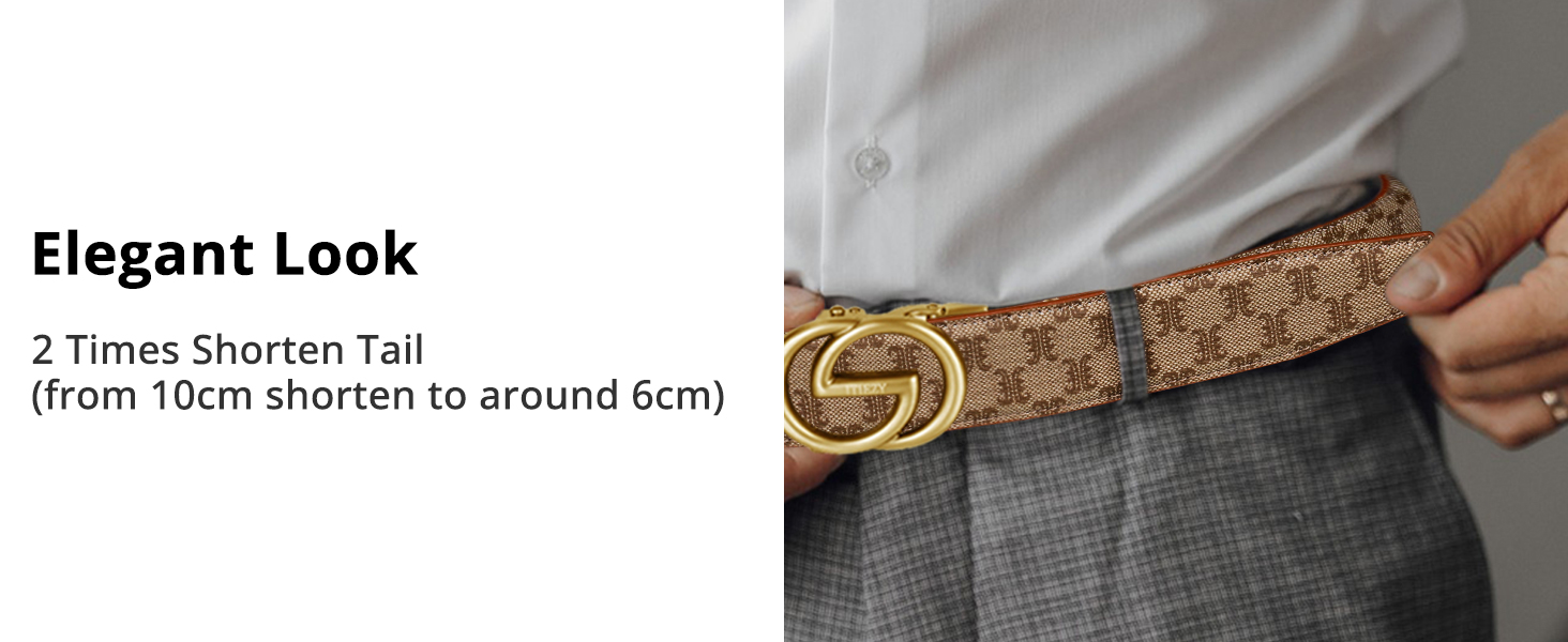 Чоловічий шкіряний ремінь ITIEZY з вінтажним принтом, автоматична застібка, 35 мм, регульований, розмір 32-38, колір пісочний