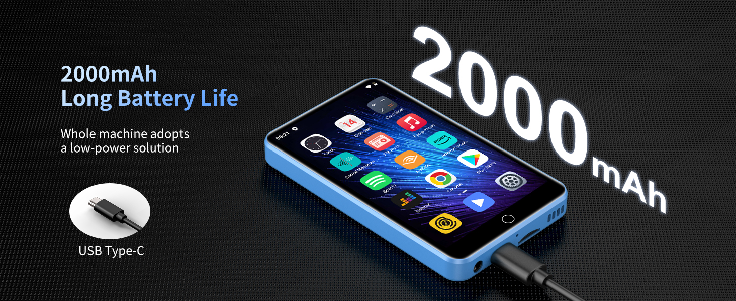 MP3-плеєр ZAQE 80GB з Bluetooth, WiFi, Android, Spotify, FM-радіо, 4