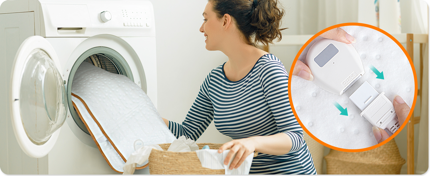 Електрична ковдра Mia&Coco з автовимкненням, 160x130 см, з таймером 12 годин, 3 режими нагріву, LED-дисплей, захист від перегріву, для стандартних матраців, машинне прання, білий колір