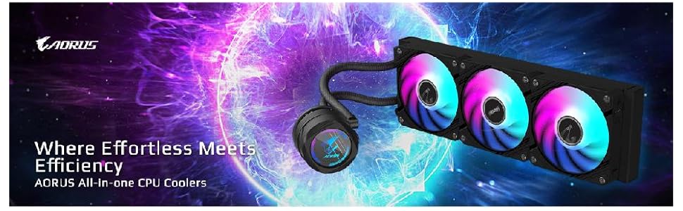 Система водяного охолодження CPU GIGABYTE AORUS WATERFORCE II 360 Ice - білий корпус, 3 вентилятори 120mm ARGB, сумісна з Intel LGA 1851 та AMD AM5