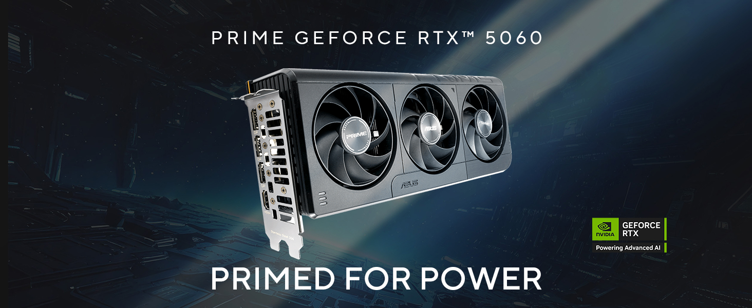 Ігрова відеокарта ASUS Prime GeForce RTX 5060 OC Edition 8GB GDDR7, чорна