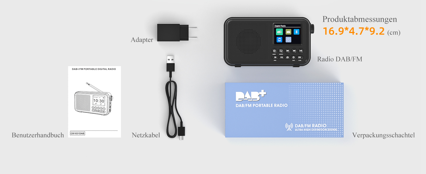 Портативне DAB/FM радіо з Bluetooth, екраном 2.4