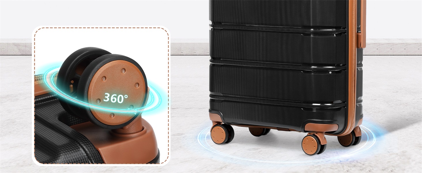 Набір валіз Joyway 5шт з жорстким корпусом, 4 колеса та TSA-замок. Включає косметичку та сумку. Білий/коричневий (Чорний/коричневий, ручна валіза 3шт)