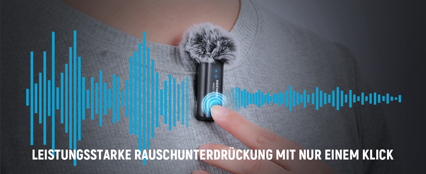 NEEWER Бездротовий петличний мікрофон KM23: 48kHz/24Bit, 8 годин роботи, шумозаглушення, USB-C, сумісний з DJI, Insta360, iPhone, Android, PC