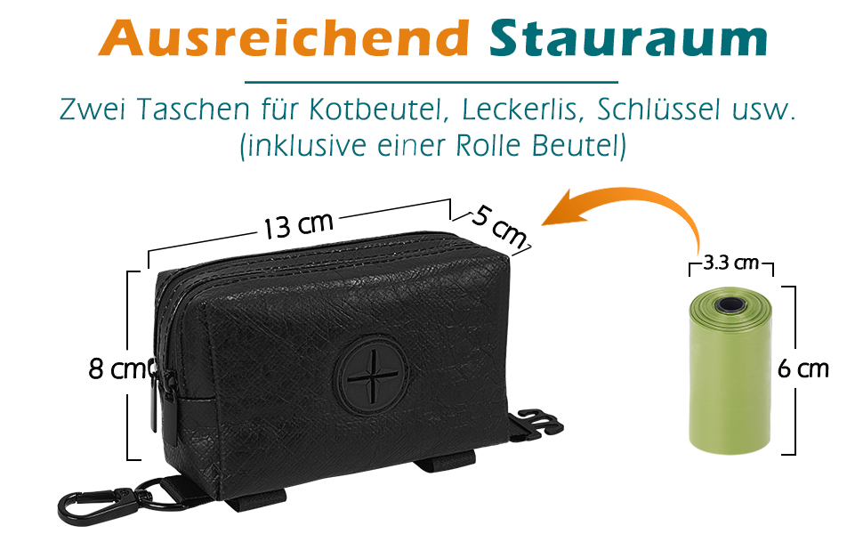 Диспенсер для собачих відходів PetBonus, водонепроникний, з місткістю для ласощів та 15 пакетиків (Чорний)