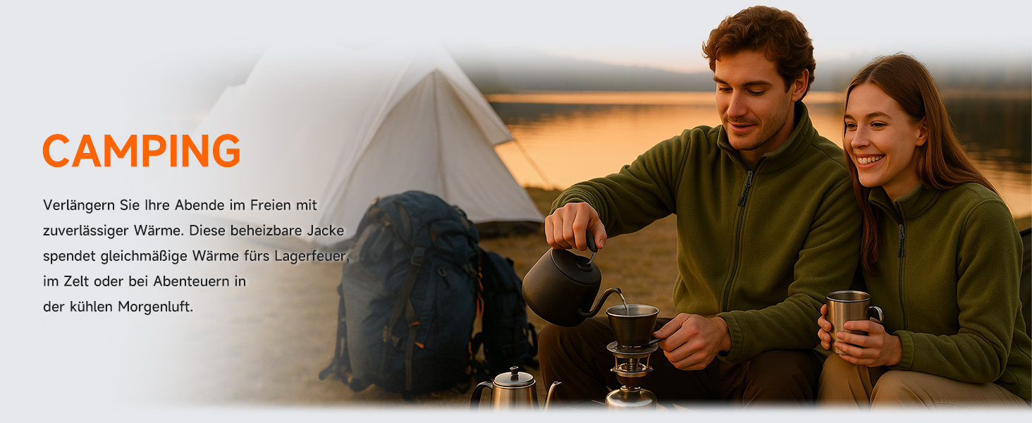 LABCOOL Обогрівальна куртка для чоловіків та жінок - флісова куртка з 6-зонним обігрівом та 3 рівнями температури - USB-живлення з Powerbank 10000mAh - можна прати в пральній машині, розмір M, колір зелений