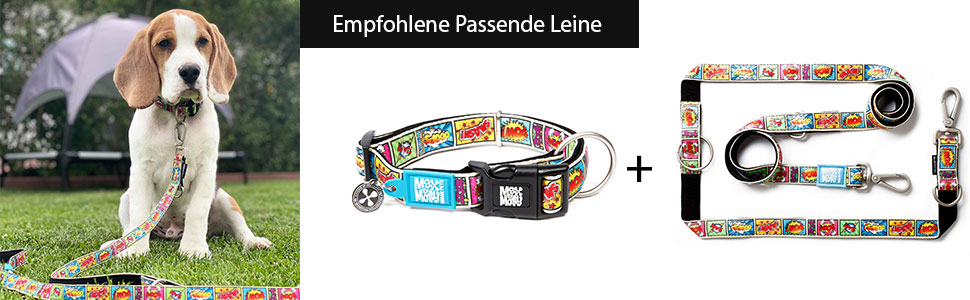 Нашийник для собак Max & Molly Gotcha! з Smart ID, водонепроникний, зручний, з коміксами, ширина 2.5 см