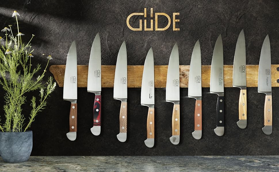 Кухонний ніж GÜDE Solingen Alpha, 21 см, кований, POM, чорний, ручна робота, Німеччина
