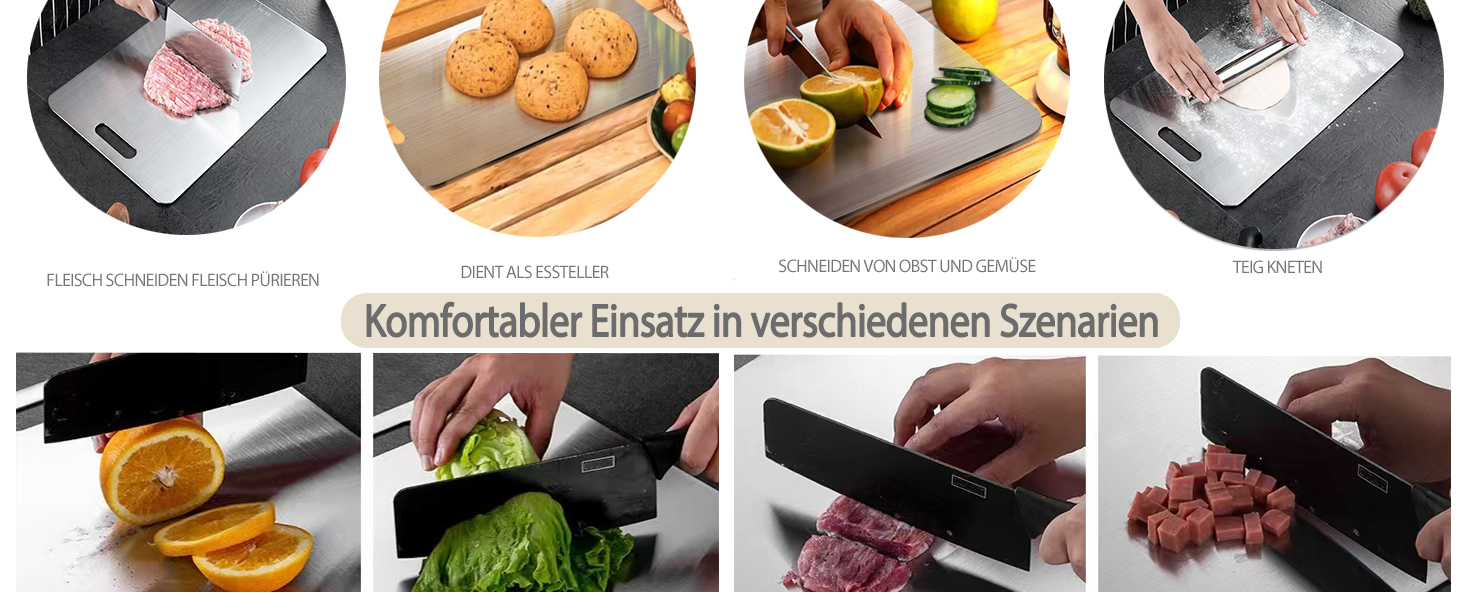 Ніжкова дошка Titan 2025: 100% титан, кухонна, двостороння, з антипригарним покриттям (34 x 23 см)