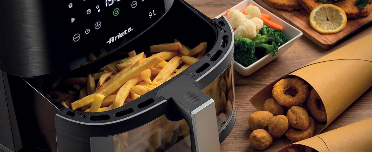 Фритюрниця аерологічна Ariete 4633 4L, 1400 Вт, 9 програм, чорна